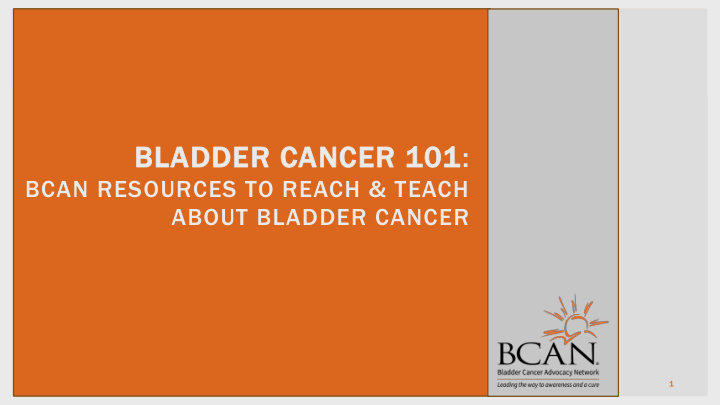 bladder cancer 101
