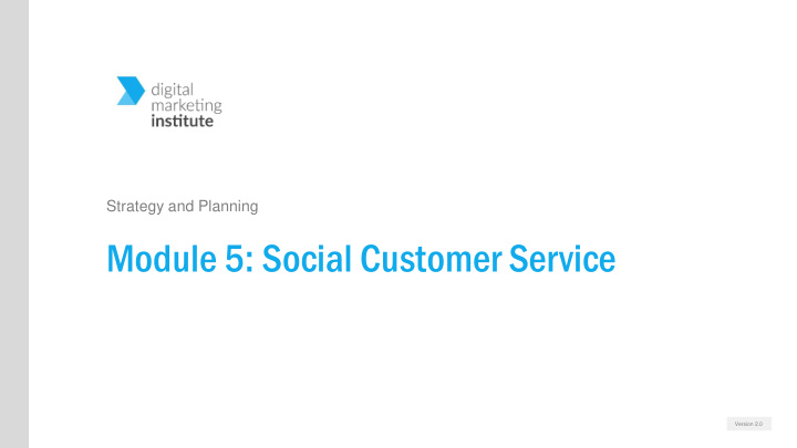 module 5 social customer service