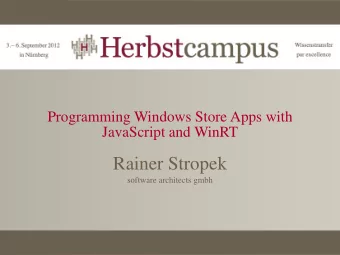 Rainer Stropek  software architects gmbh  Introduction  software architects gmbh  Rainer