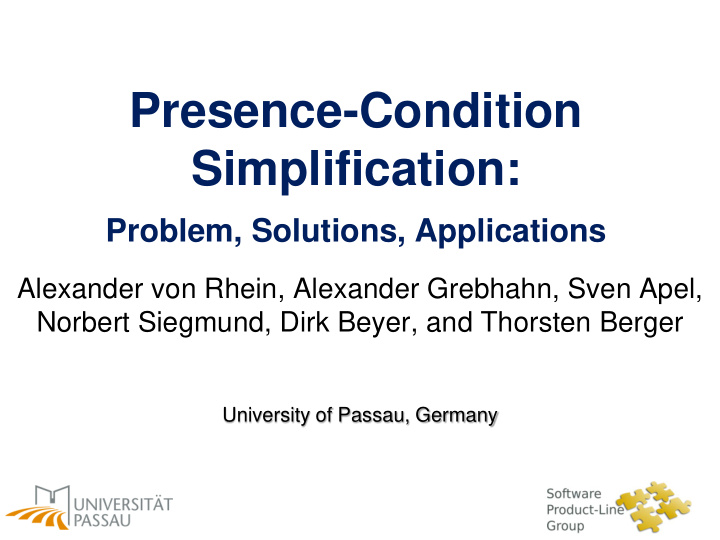 presence condition simplification