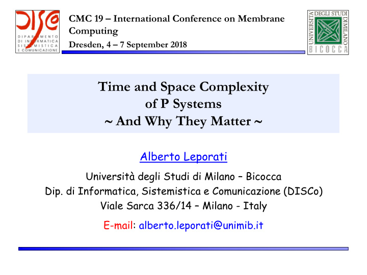 time and space complexity