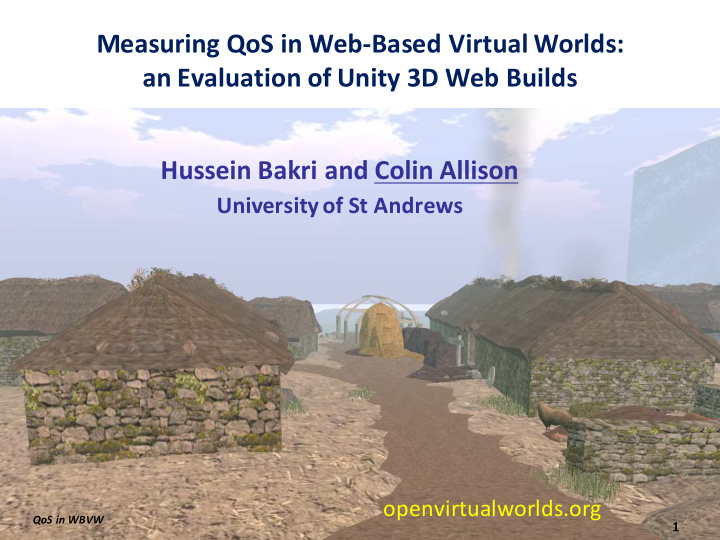 measuring qos in web based virtual worlds an evaluation
