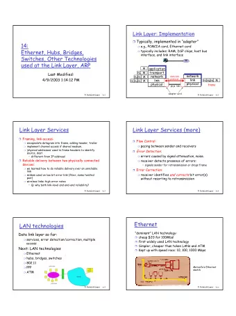 14:  e.g., PCMCIA card, Ethernet card  Ethernet, Hubs, Bridges,  typically includes: RAM, DSP