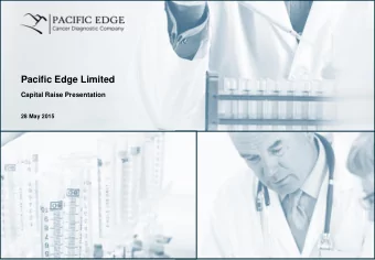 Pacific Edge Limited  Capital Raise Presentation  28 May 2015  First NZ Capital Important Notice
