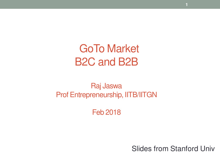 goto market b2c and b2b