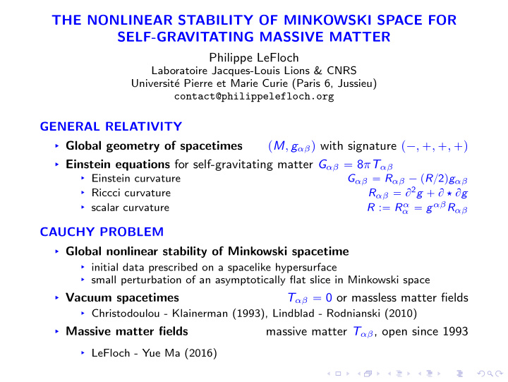 the nonlinear stability of minkowski space for self