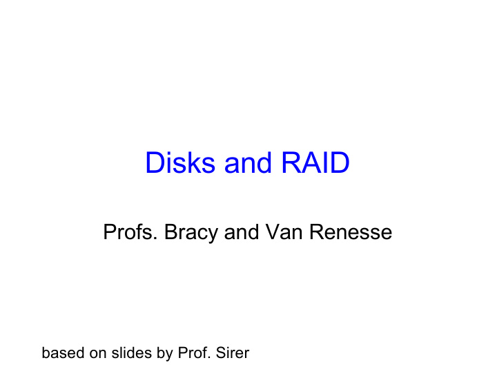 disks and raid