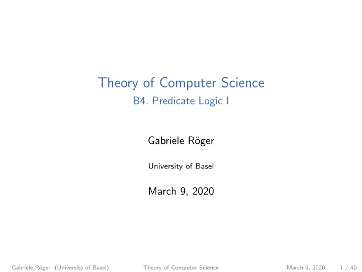 theory of computer science