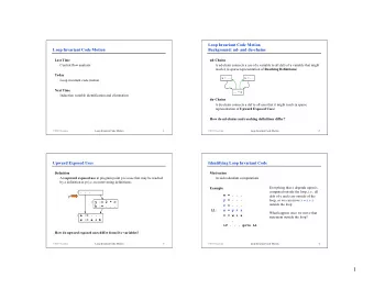 1  Algorithm for Identifying Loop Invariant Code  Algorithm for Identifying Loop Invariant Code
