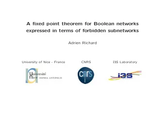 A fixed point theorem for Boolean networks  expressed in terms of forbidden subnetworks  Adrien