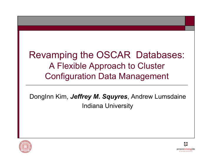 revamping the oscar databases