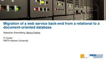 Migration of a web service back-end from a relational to a  document-oriented database  Sebastian