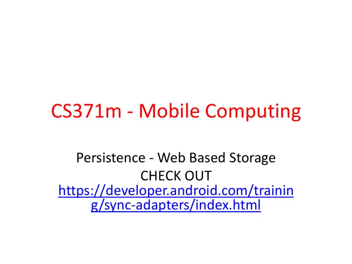 cs371m mobile computing