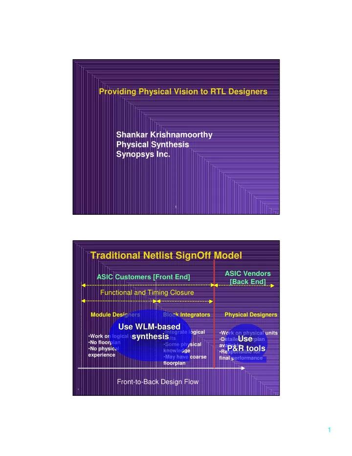 traditional netlist signoff model
