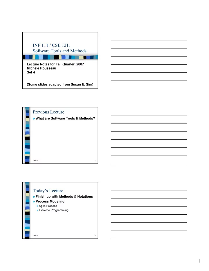 inf 111 cse 121 software tools and methods