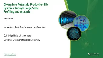 Diving into Petascale Production File  Systems through Large Scale  Profiling and Analysis  Feiyi
