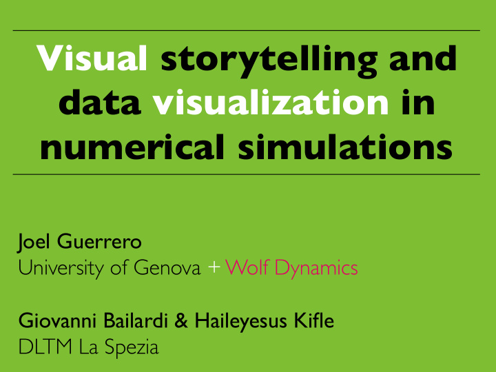 visual storytelling and data visualization in numerical