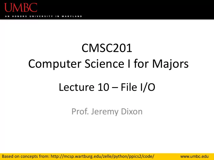 cmsc201 computer science i for majors