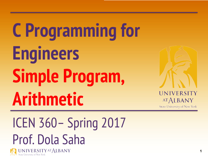 c programming for engineers simple program arithmetic