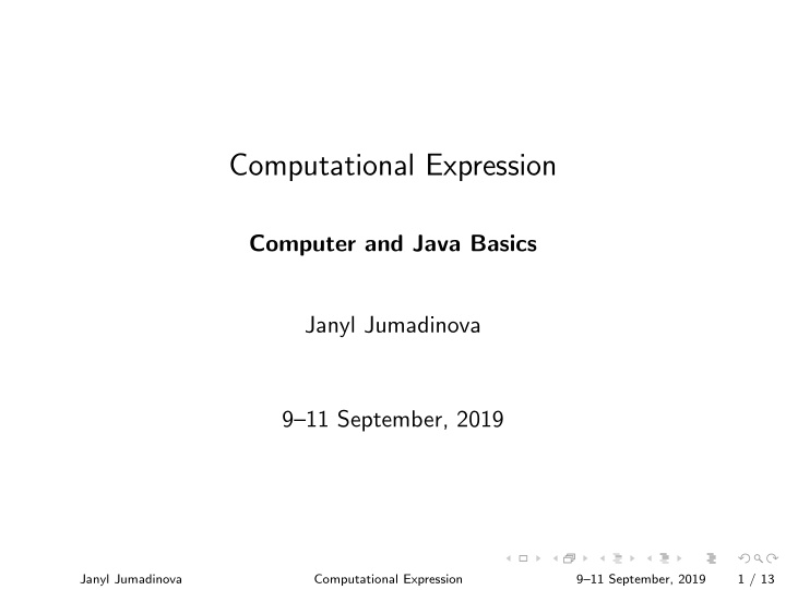 computational expression
