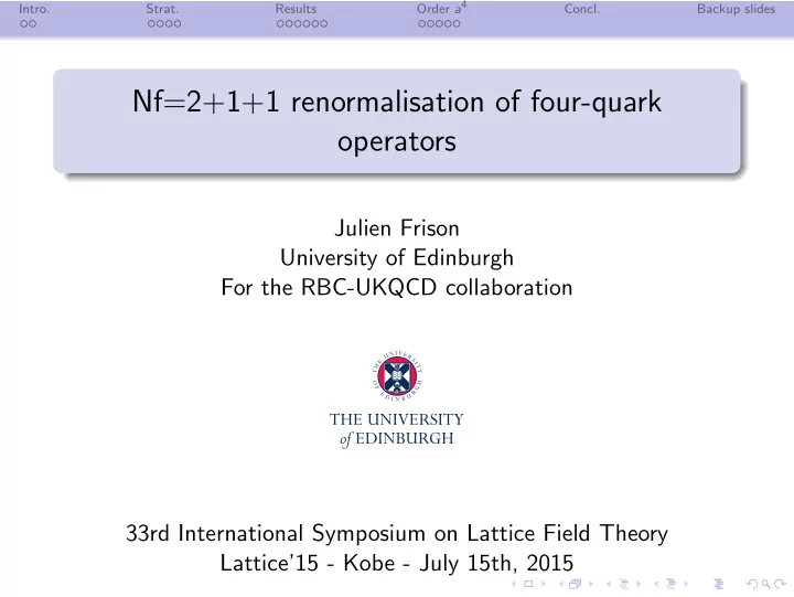 nf 2 1 1 renormalisation of four quark operators