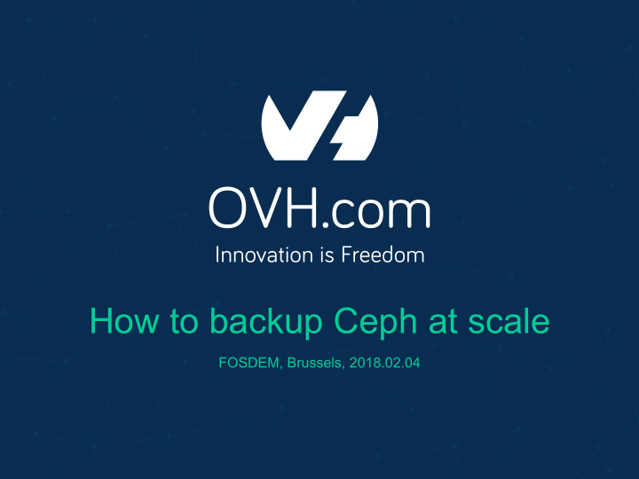 how to backup ceph at scale