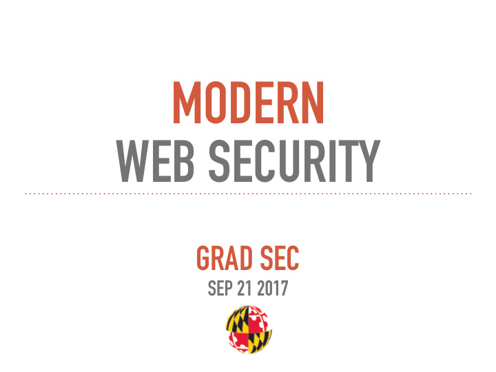 modern web security
