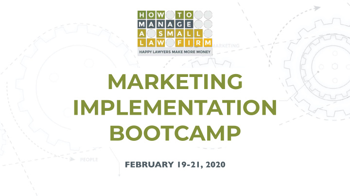 marketing implementation bootcamp