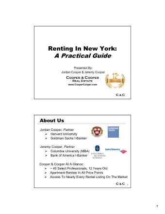 A Practical Guide  Presented By:  Jordan Cooper &amp; Jeremy Cooper C ooper &amp; C ooper  Real