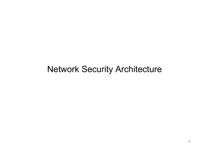 network security architecture