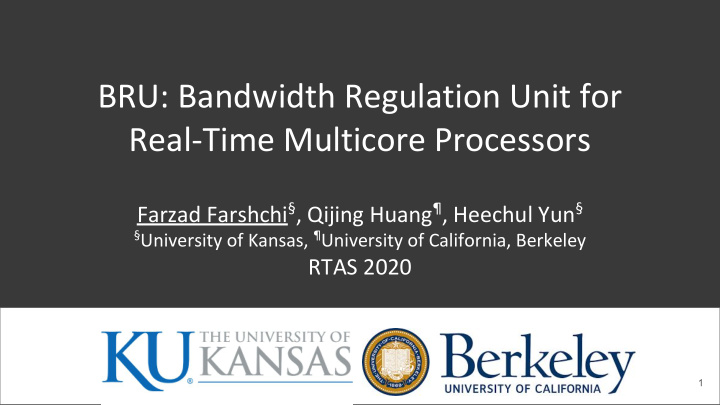 bru bandwidth regulation unit for real time multicore