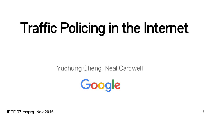 traffic policing in the internet