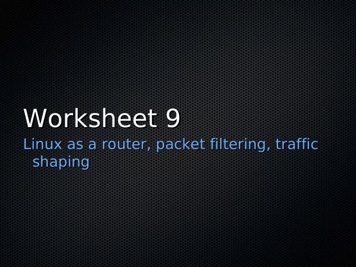 worksheet 9 worksheet 9