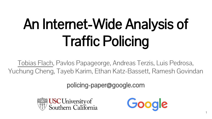 an internet wide analysis of traffic policing