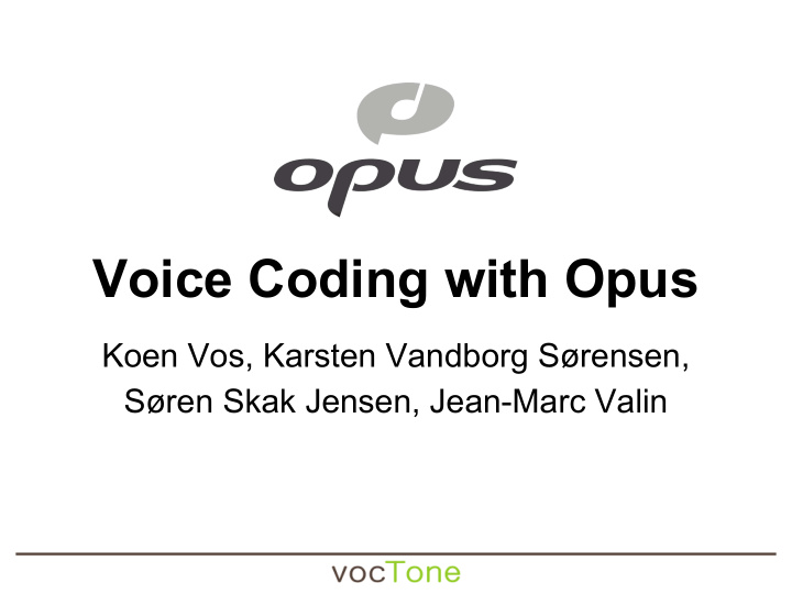 voice coding with opus