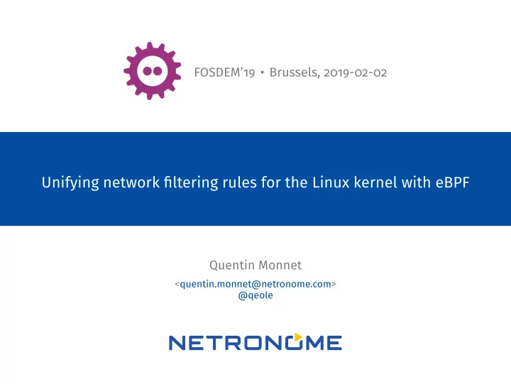 unifying network filtering rules for the linux kernel