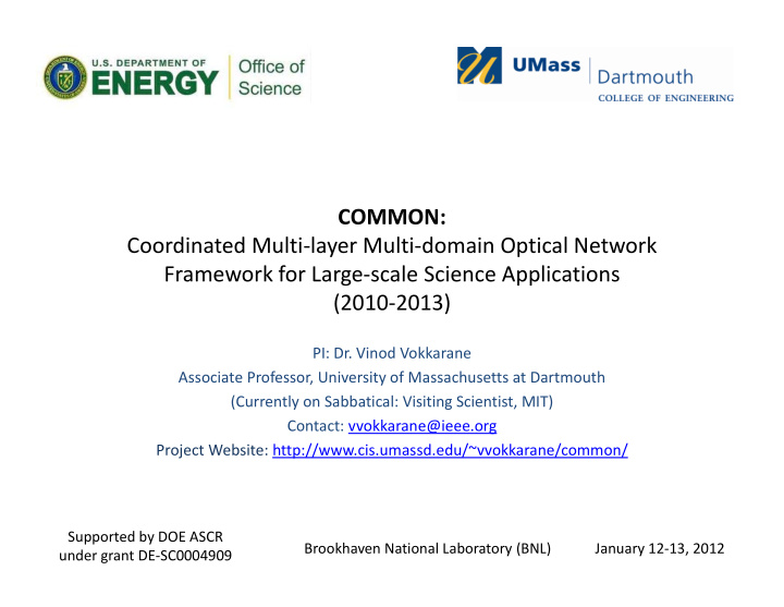 common coordinated multi layer multi domain optical
