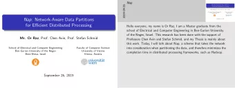 Nap : Network-Aware Data Partitions  September 26, 2019  for Efficient Distributed Processing