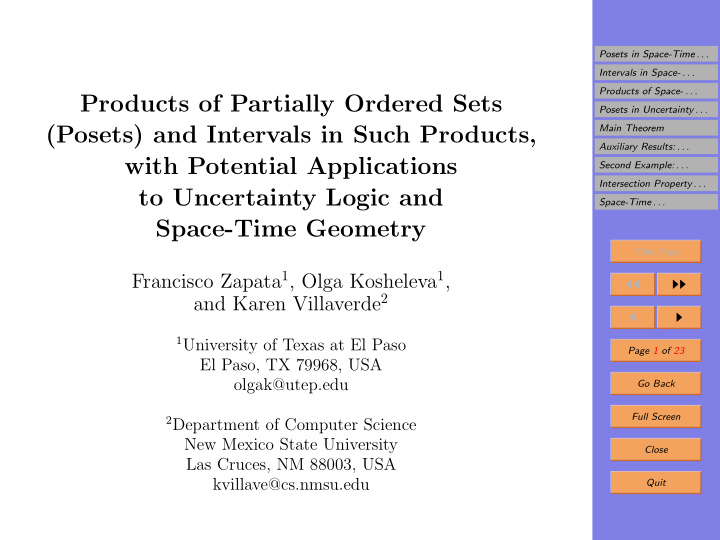 products of partially ordered sets