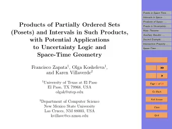Products of Partially Ordered Sets  Posets in Uncertainty . . .  Main Theorem  (Posets) and