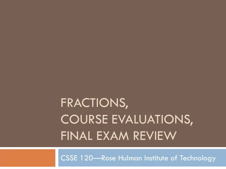 fractions