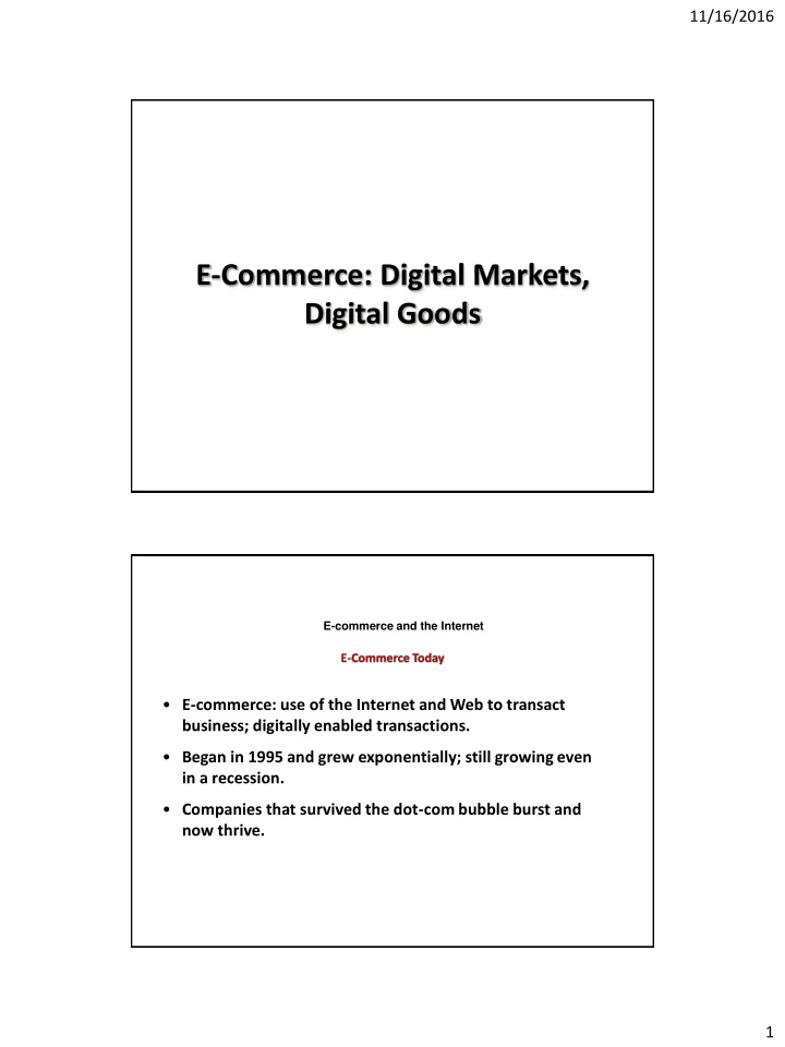 e commerce digital markets