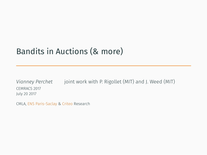 bandits in auctions more