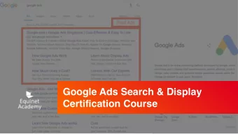 Google Ads Search &amp; Display  Certification Course  2  Outline  Modules we will be covering