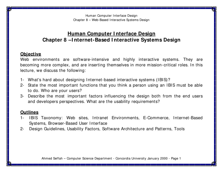 human computer i nterface design