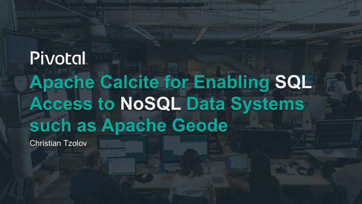 apache calcite for enabling sql access to nosql data