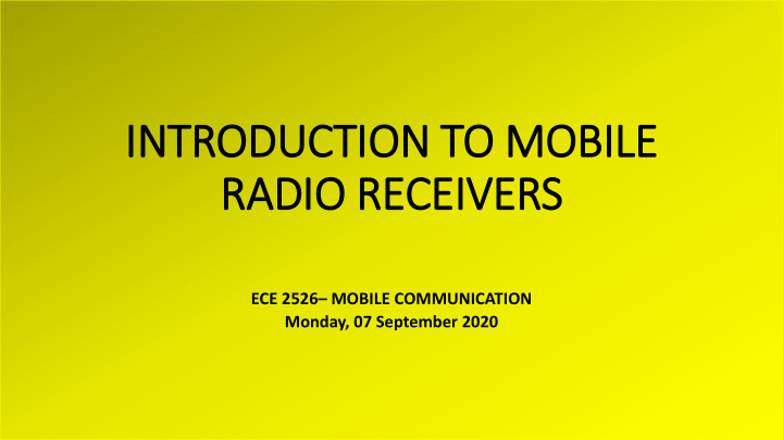 radio receivers