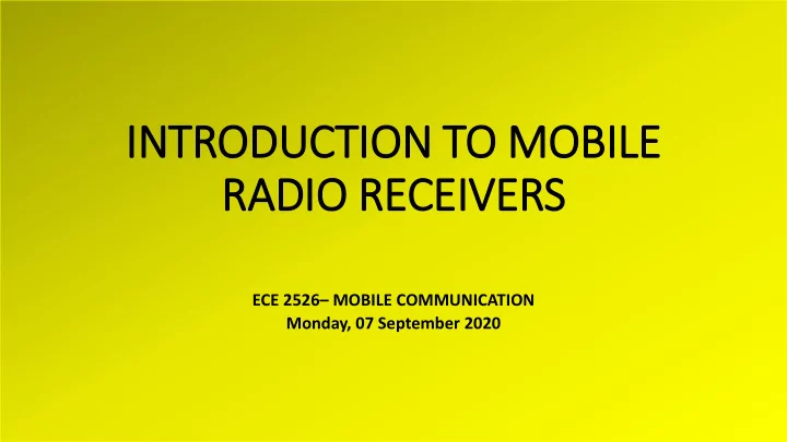 radio receivers