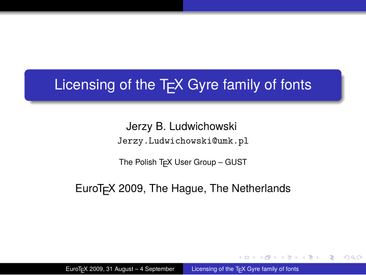 licensing of the t ex gyre family of fonts