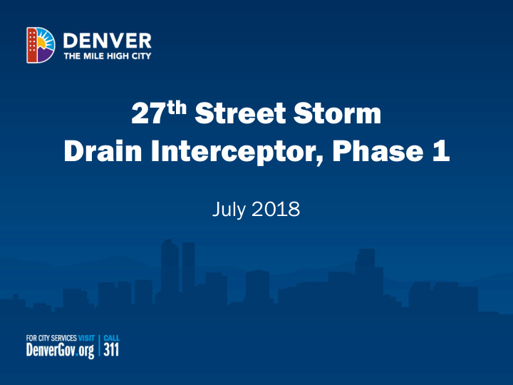 27 th street storm drain interceptor phase 1